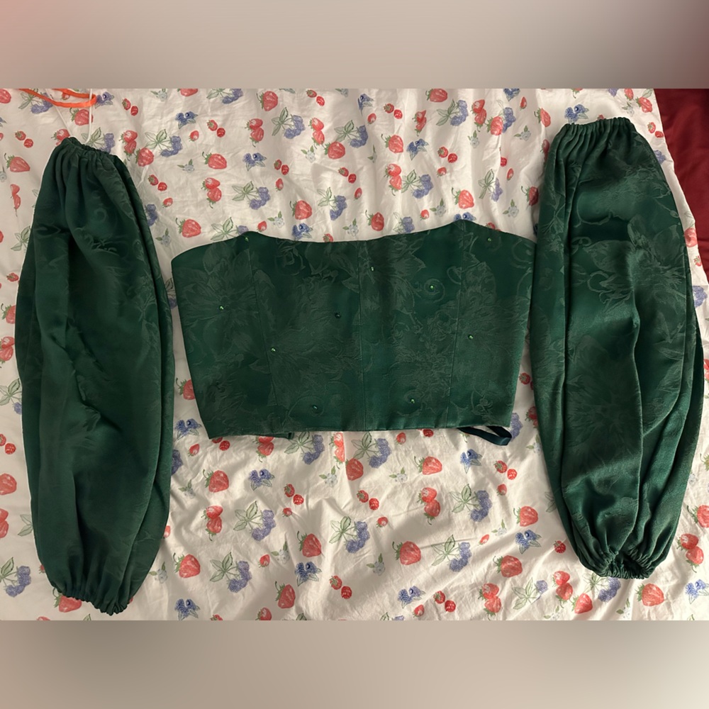 Handmade Green Corset and Sleeves